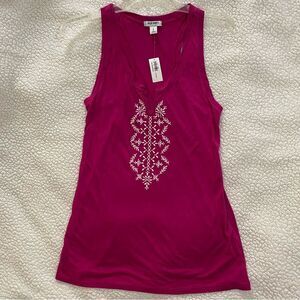Old Navy Pink Tank Top with Geometric Embellishment
